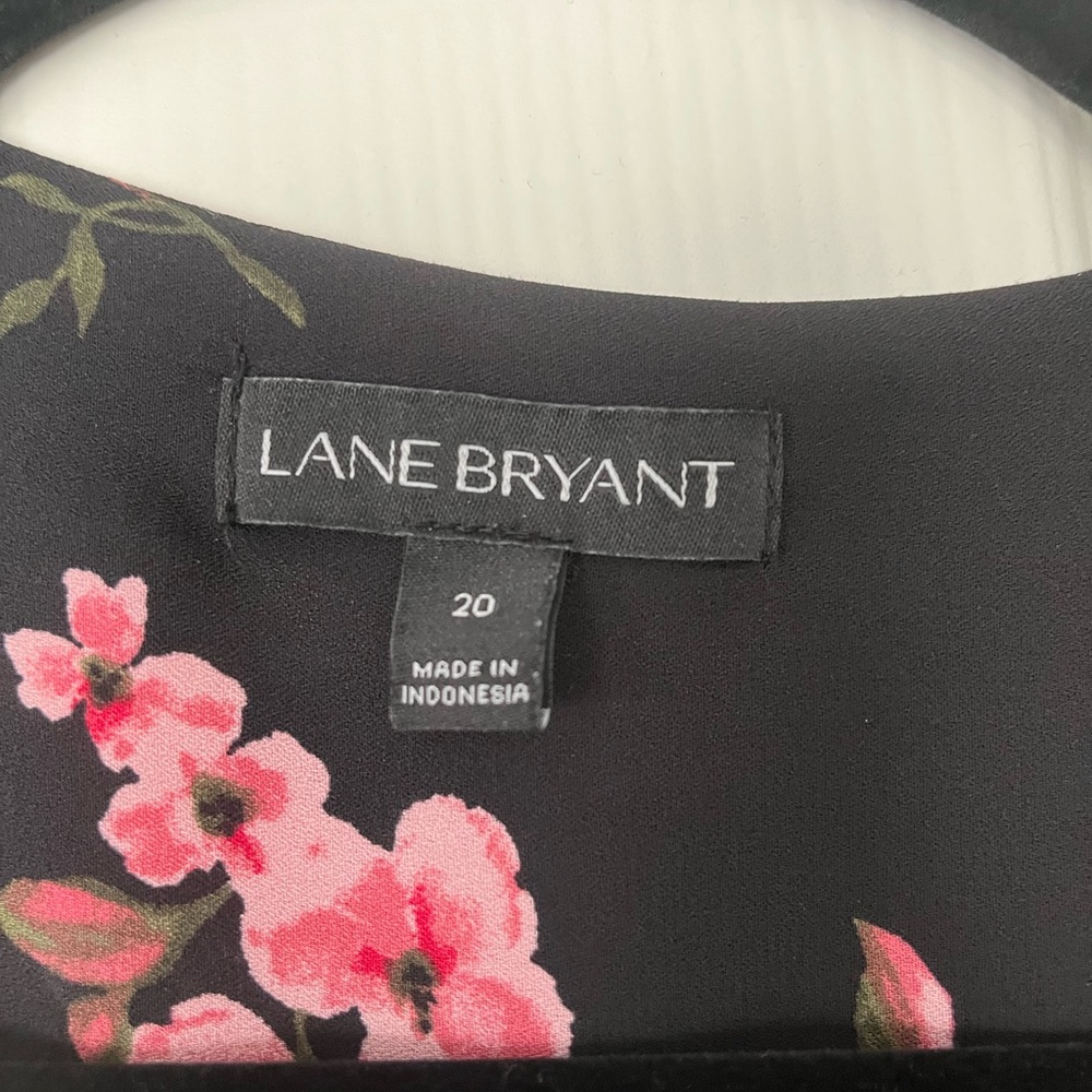 Lane Bryant Pink and Red flower Blouse - Picture 3 of 8